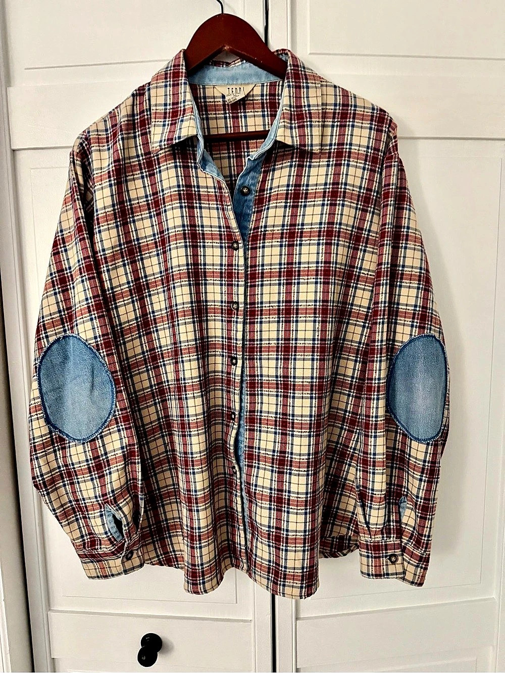 Teddi brand Pendleton Plaid Shirt in Beige & Red XL Like New